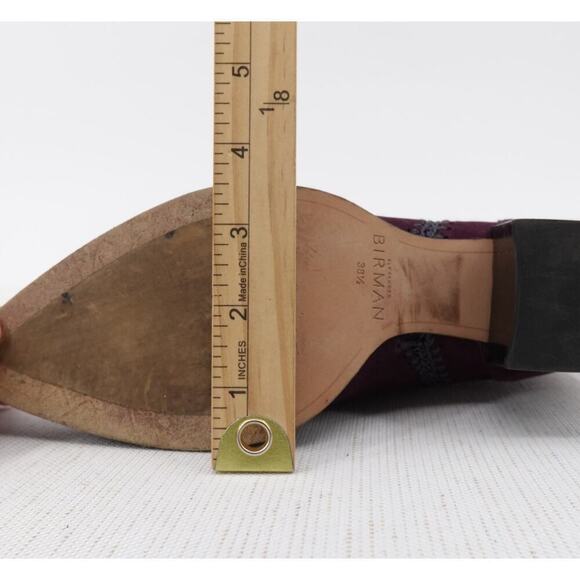 Alexandre Birman Benta Bootie 8 / 8.5 Burgundy Suede Crochet Ankle Boots Western - Picture 15 of 16